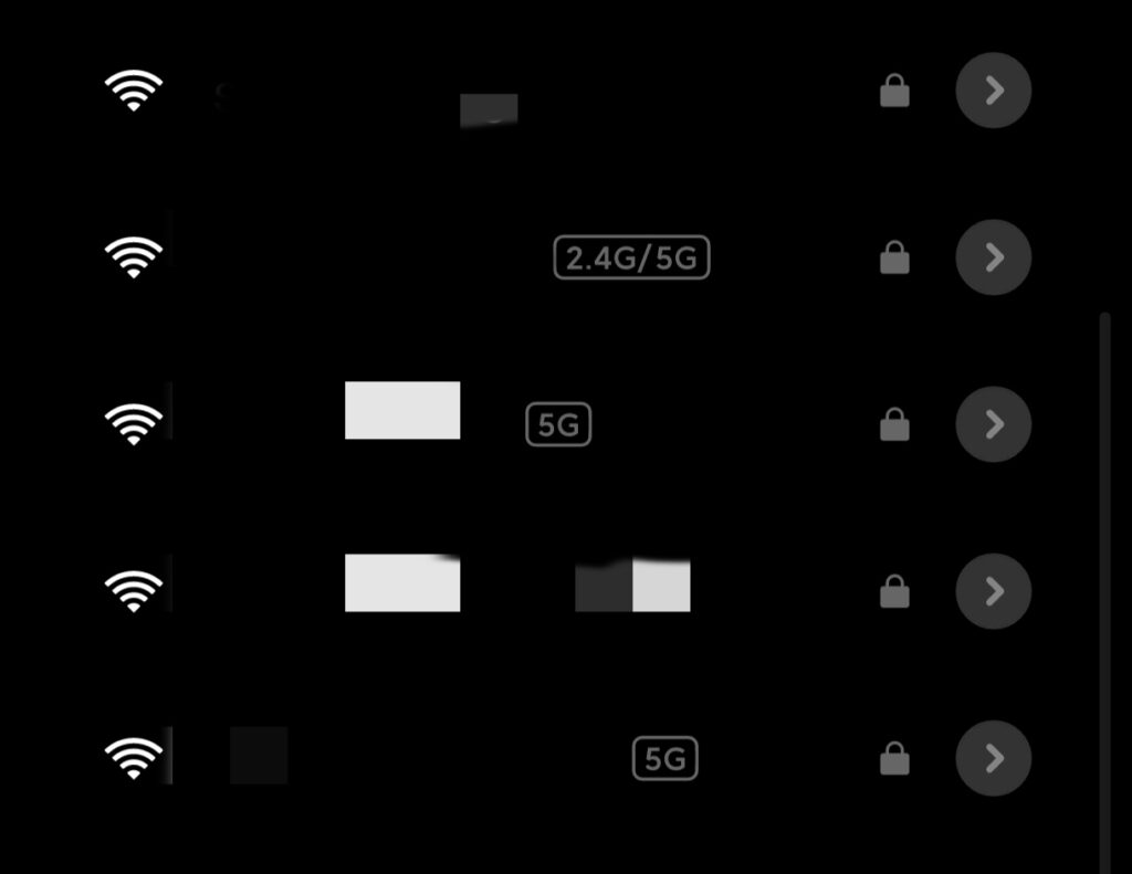 AndroidのWiFi設定画面